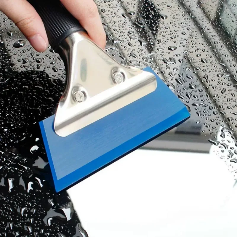 1pc BlueMax Rubber Scraper Blades Shovel Handle Window Tint Glass Wash Cleaning Tool Carbon Film Wrapping Car Squeegee