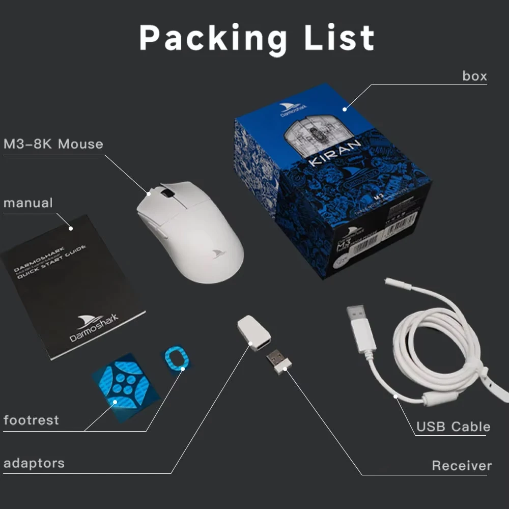 Motospeed Darmoshark M3 Mouse game, nirkabel Bluetooth 26000DPI PAM3395 optik Sensor komputer kantor TTC untuk Laptop PC