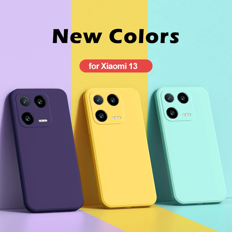 Funda cuadrada Original de silicona líquida para Xiaomi, carcasa trasera de protección para Xiaomi 13, Mi 13, Mi13 Pro, Mi 13Pro