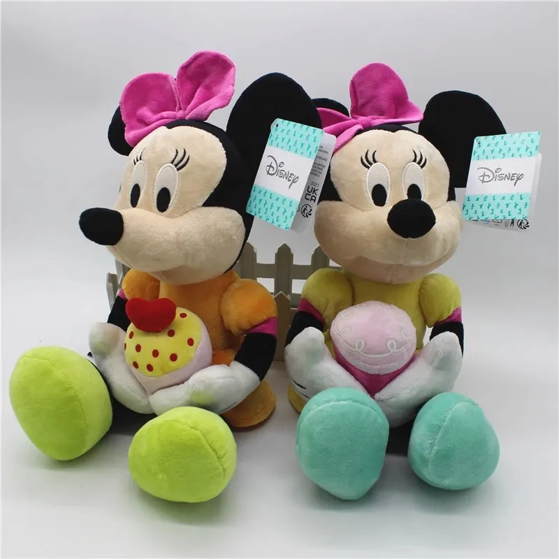 Disney Ice Cream Strawberry Cone Minnie Plush Toy Doll Stuffed Animal Children's Birthday Gift Mickey Mouse