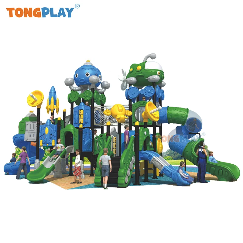 A Venture mall outdoor amusing Games Playground Plastic Slides For Amusement Park