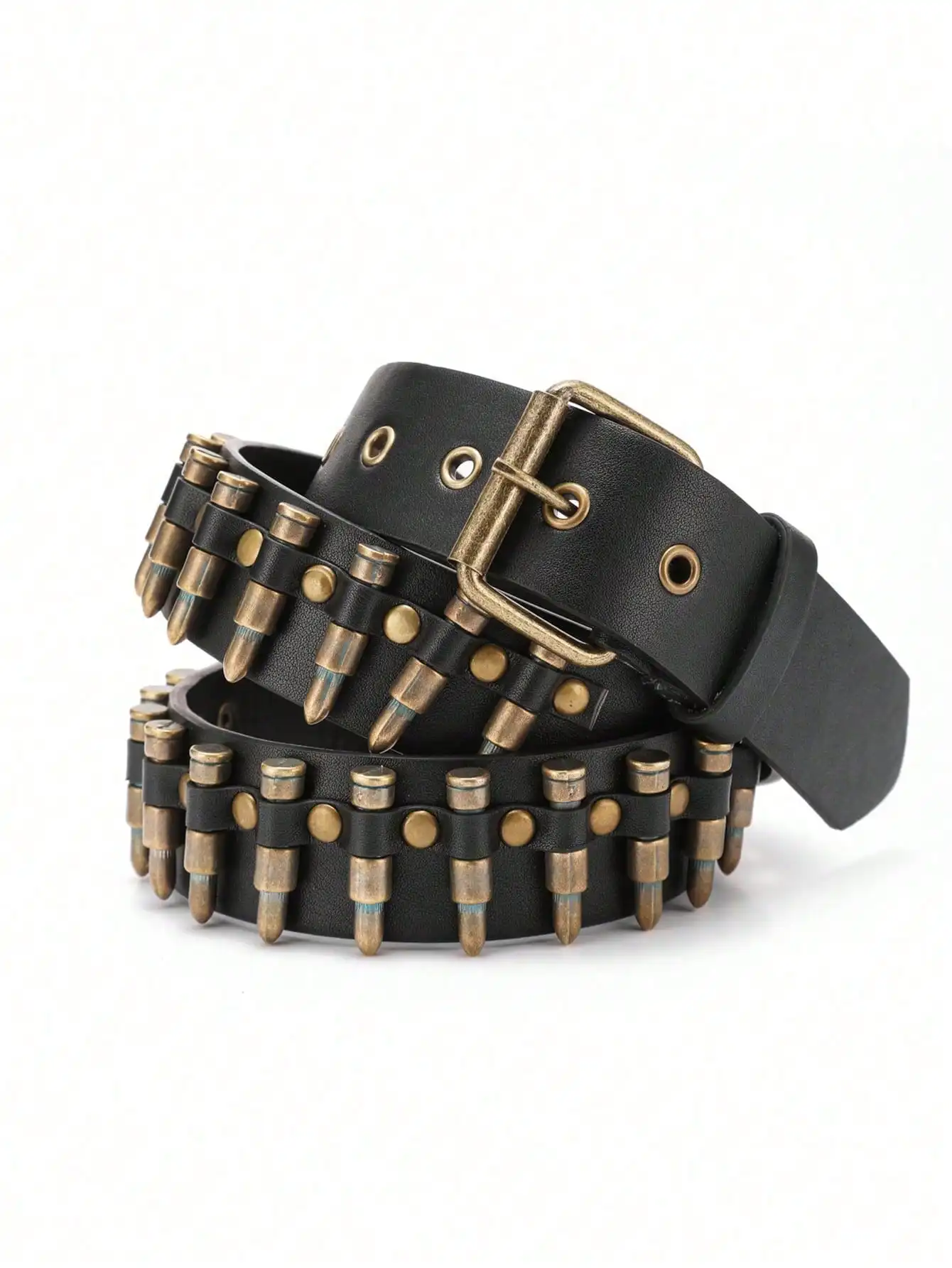3/2/1 Belt New American Fashion Bullet Inlaid Belt Women's Dress Personalized Punk Decorative Belt Internet Celebrity Style Star Style Gift