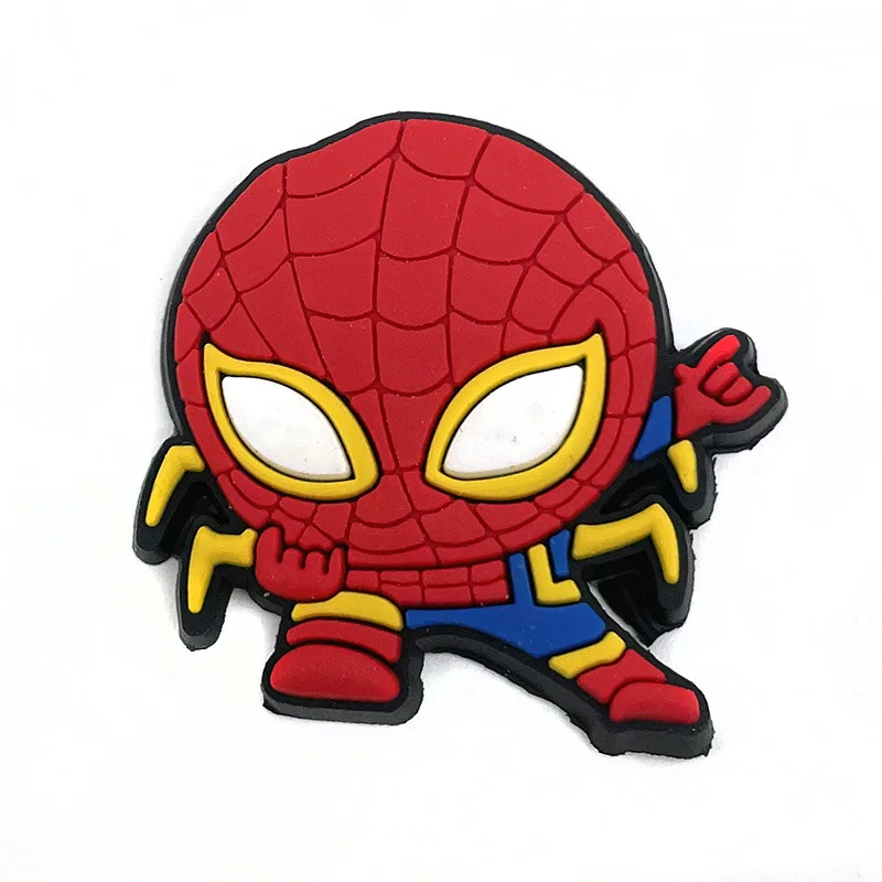 Marvel Super Hero Shoe Charms Spiderman PVC DIY shoe Accessories Fit Crocs Clogs Cartoon Sandals Decorate Unisex Kids Party Gift