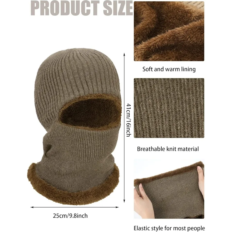 Балаклава вязаная теплая ветрозащитная шапка, закрывающая лицо для мужчин и женщин, флисовая шапка для занятий спортом на открытом воздухе