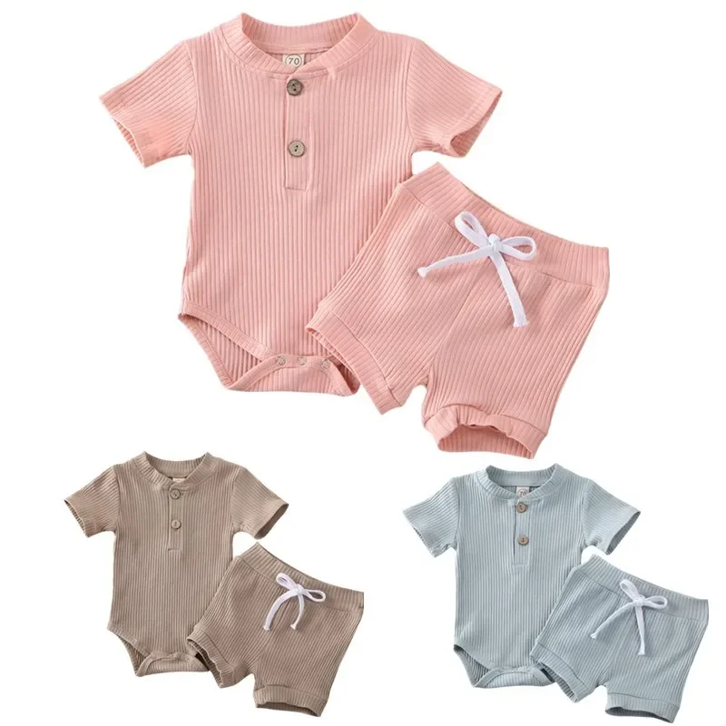 

Baby Summer Clothing Short Sleeve Bodysuit Girl Shorts Outfit Set