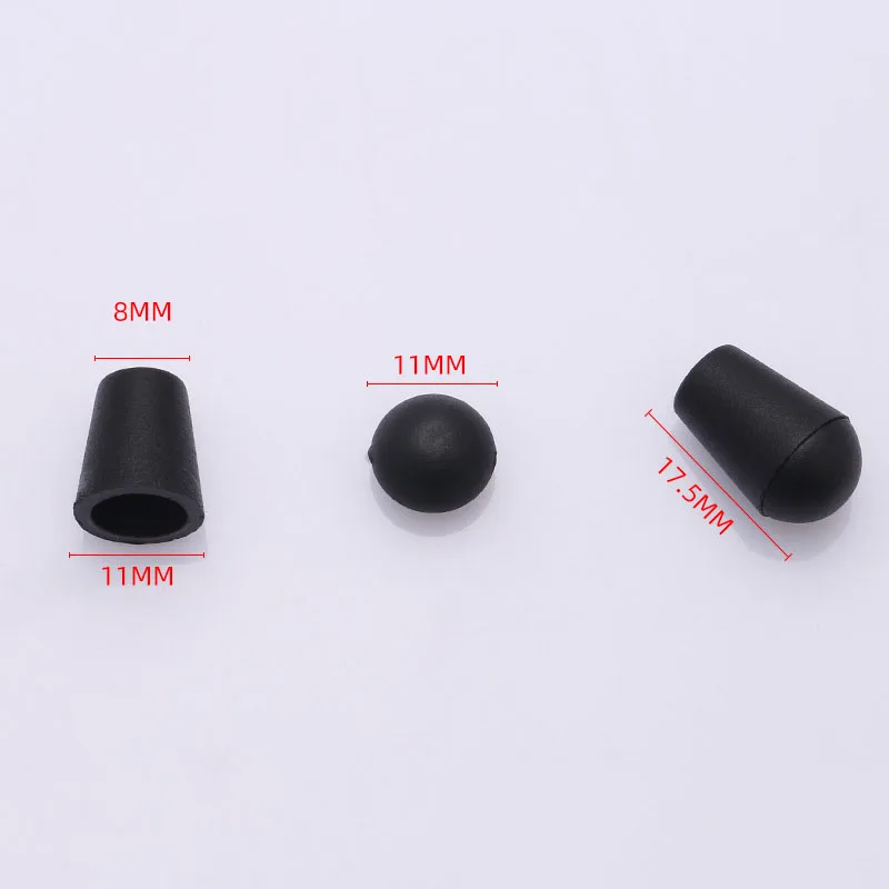 10 stücke schwarz/weiß kunststoff schnur ende glocke stoppe mit deckel verschluss toggle clip für paracord kleidung tasche sport tragen schuh zubehör
