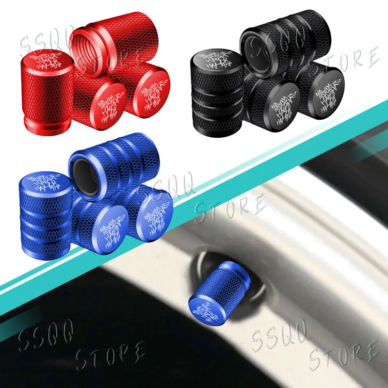 4pcs Metal HAHAHA Emblem Motorcycle Car Wheel Tire Valve Stem Caps Waterproof Covers For Yamaha R1 R3 R15 R7 MT07 YS125 XTZ125