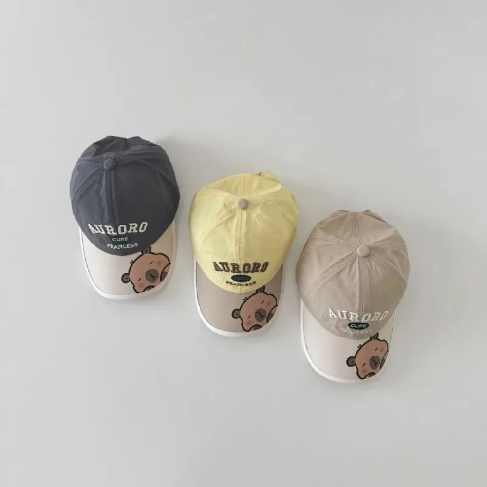 Бейсбольная кепка с милой мультяшной капибарой для детей, милая американская модная фуражка для малышей, весна-лето, солнцезащитный козырек для путешествий, детская шапка