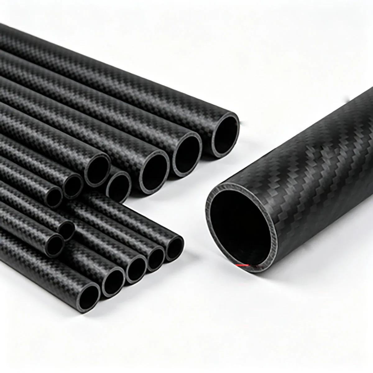 3K Twill Matte Carbon Fiber Tube High Strength Composite Pipe 200mm 500mm