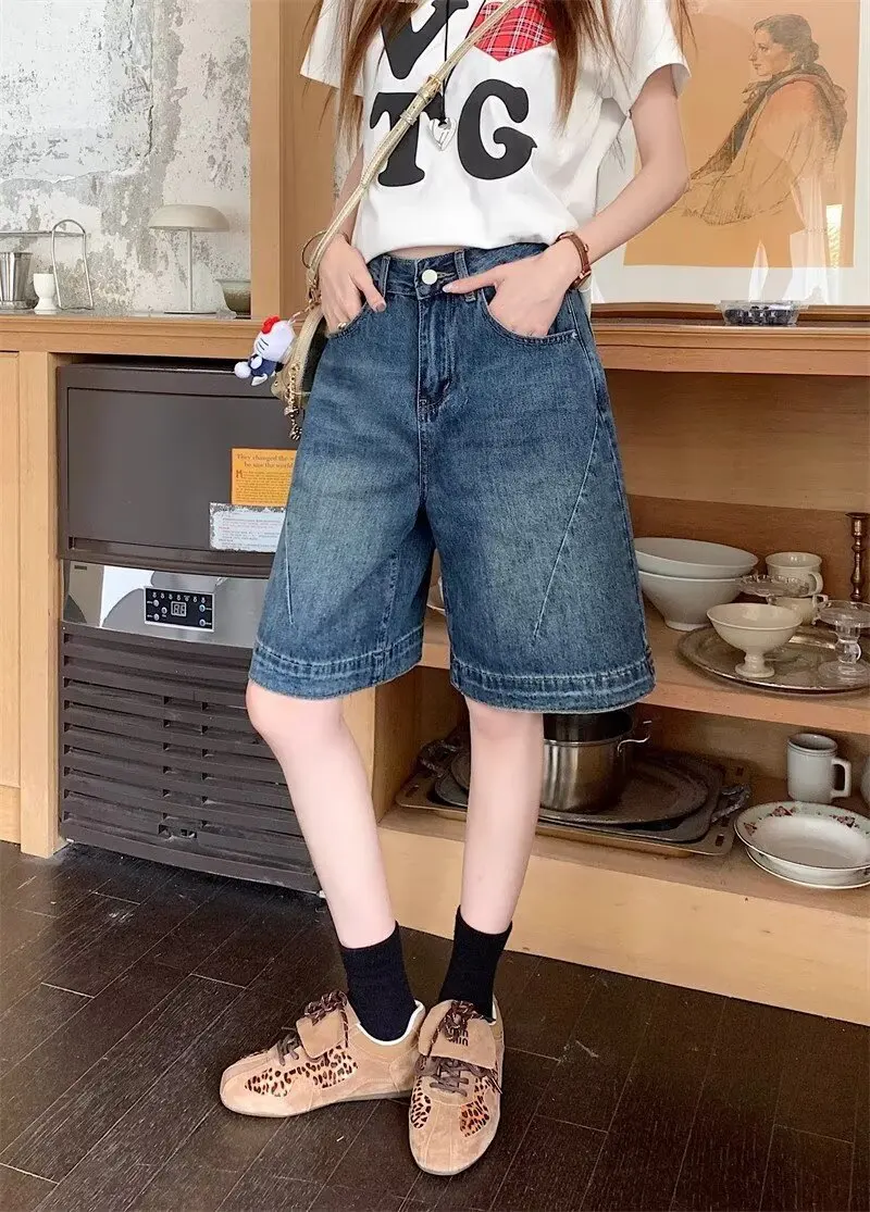 المرأة شورت جينز الدنيم امرأة السراويل ملابس الصيف عالية الخصر الجينز يرفع الأرداف Coquette فضفاض الجورت شوجو فتاة نمط