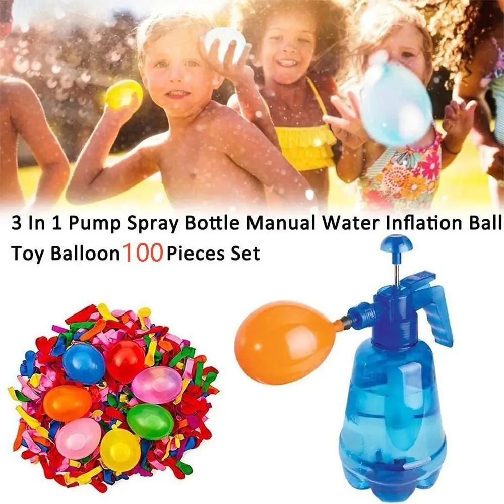 Pompa per palloncini portatile con bomba ad aria e acqua con palloncini per palloncini giocattolo da esterno per feste per bambini (pompa e palloncini Colore casuale