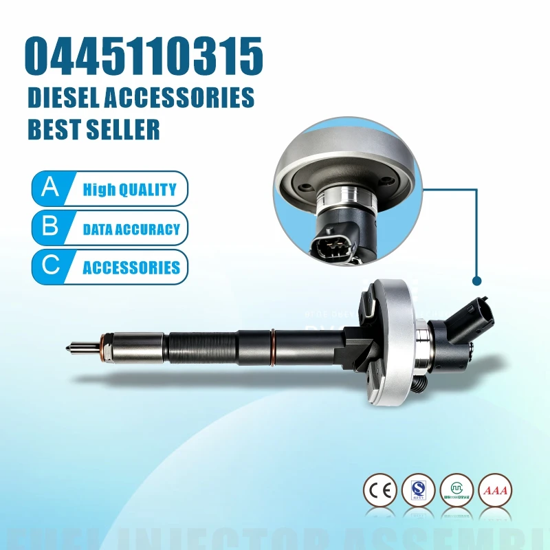 0445110315 High Pressure Injector 0445110284 Diesel Engine Common Rail High Precision Automotive Vehicle Parts XI0924