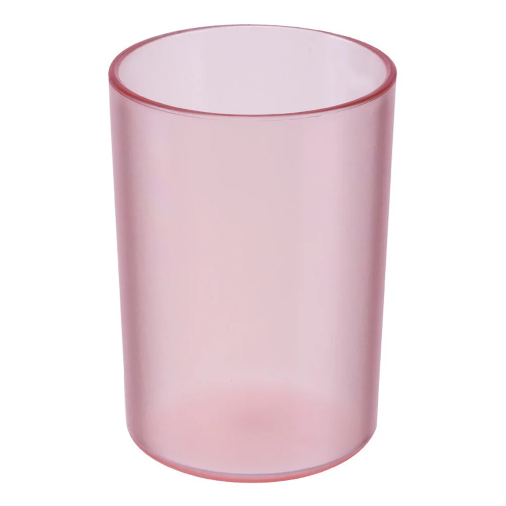 

Pink Tooth Brushing Cup Transparent Bpa Free Plastic Drinking Mug Smooth Safe Daily Use Water Container for Kitchen Travel