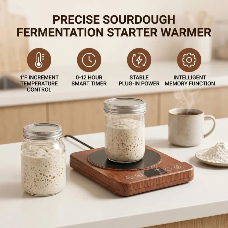 110V Electric Sourdough Starter Warmer Cup Heater Upgrade Warming Heating Pad Electric Beverage Tea Water Milk Heater