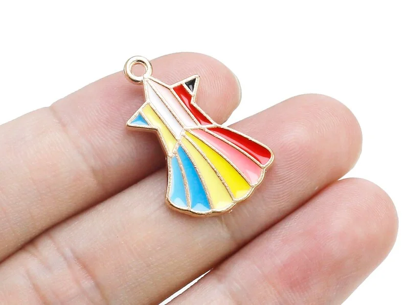 10pcs Enamel Shooting Star Charm, Neon Star Earring Charms, Bracelet Charms, Gold Tone, Earring Findings, Jewelry Making DY83