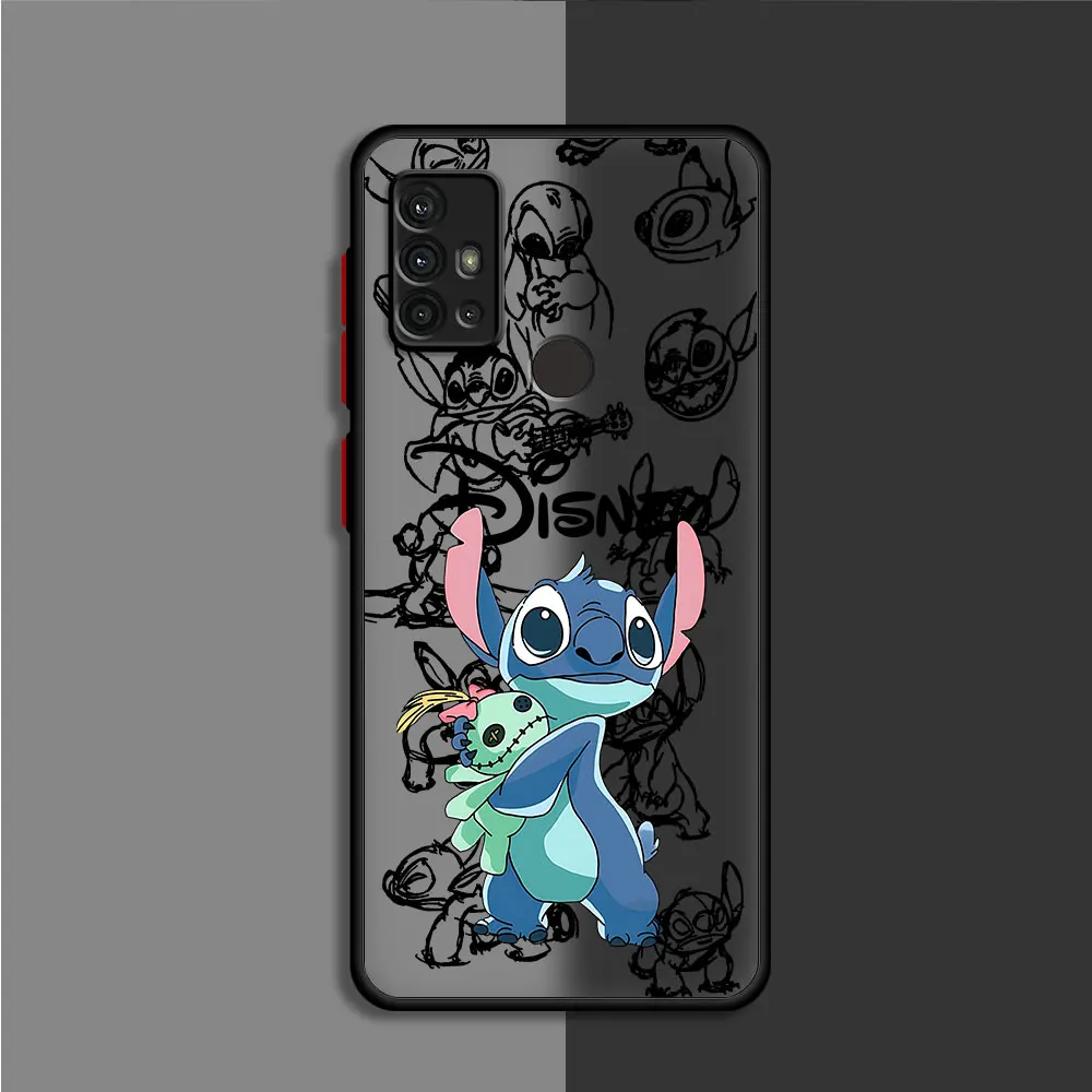 Disney Stitch Marble Art Phone Case for Samsung Galaxy A12 A22 A32 5G A52 A72 A71 A51 A13 A31 A24 A21s 4G Matte Cover