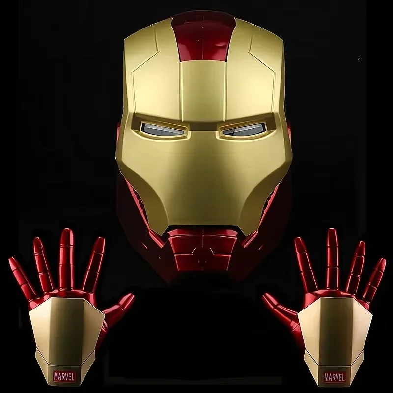 Marvel Action Figure Avengers 1:1 Iron Man Helmet Cosplay Light Led Ironman Mask PVC Model Toys Child Adult Christmas Gift