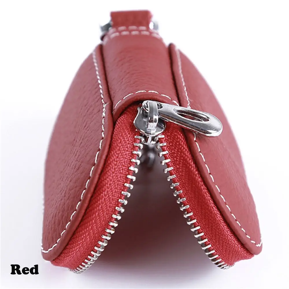 Protective Solid Auto Universal Zipper Leather Case Key Cover Car Key Bag