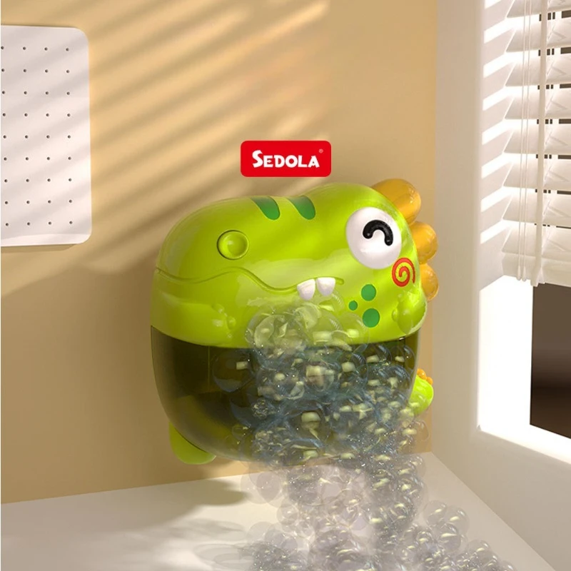 Dinosaur Bubble Machine Childrens Bathroom Baby Bath Toys Water Play Infant with Light Music Toy Summer Outdoor Birthday Gifts
