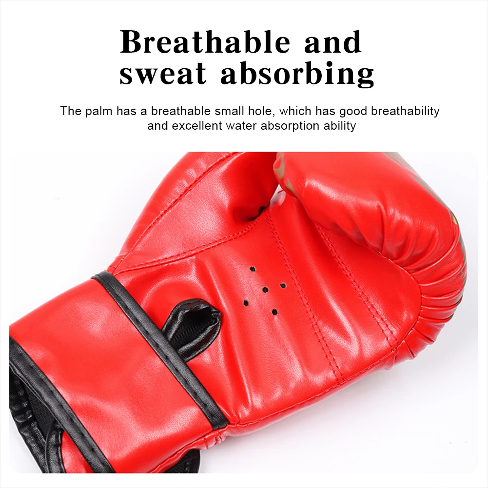 Boxing Gloves Breathable Sanda Boxing Gloves PU Leather Professional Boxing Gloves Fighting Taekwondo Mitts for Training Sandbag