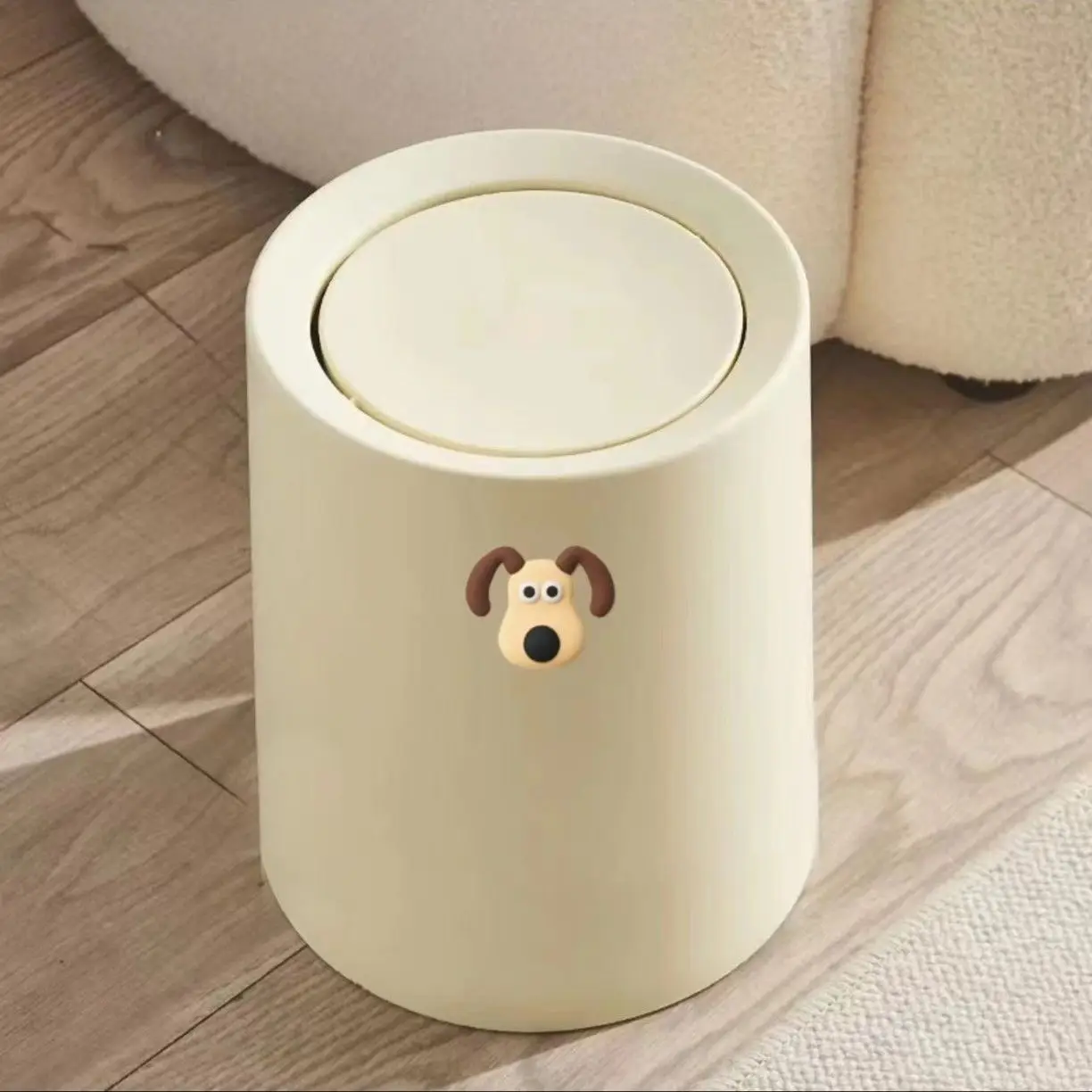 Modern Cute Style Garbage Bin with Lid Hotel Restaurant Household Kitchen Toilet Bathroom Odor Prevention Waste Cleaning Tool