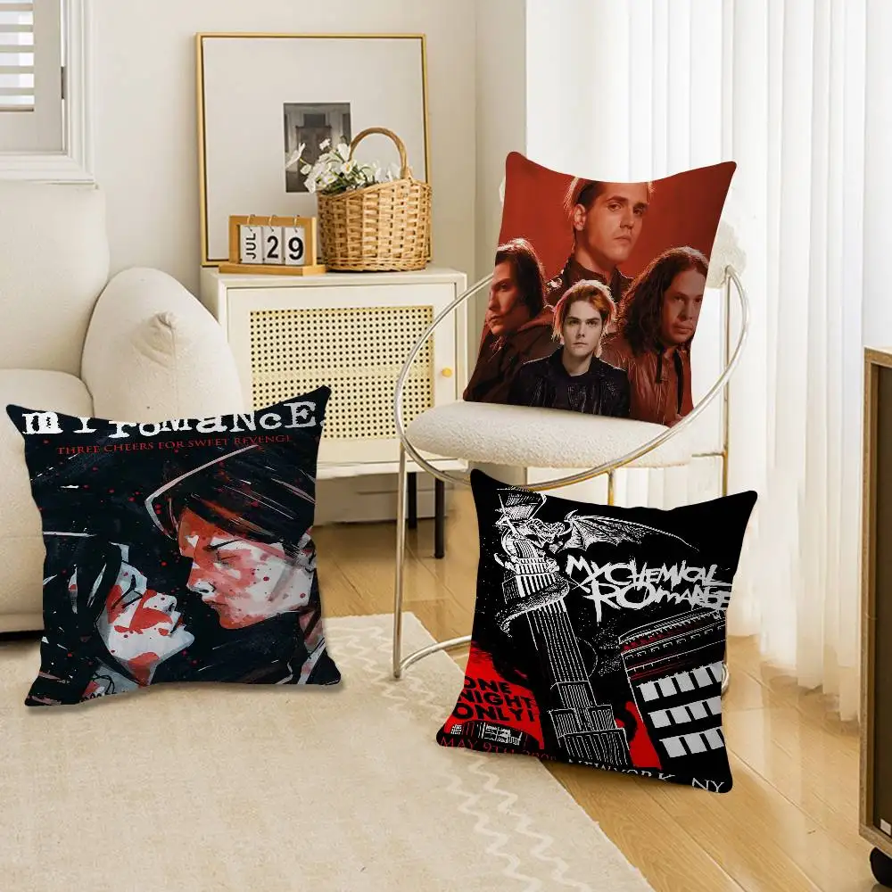 My Chemical Romance Rock Band Cushion Cover Pillowcase Upholstery Sofa Throw Pillow Home Decor Pillowcas