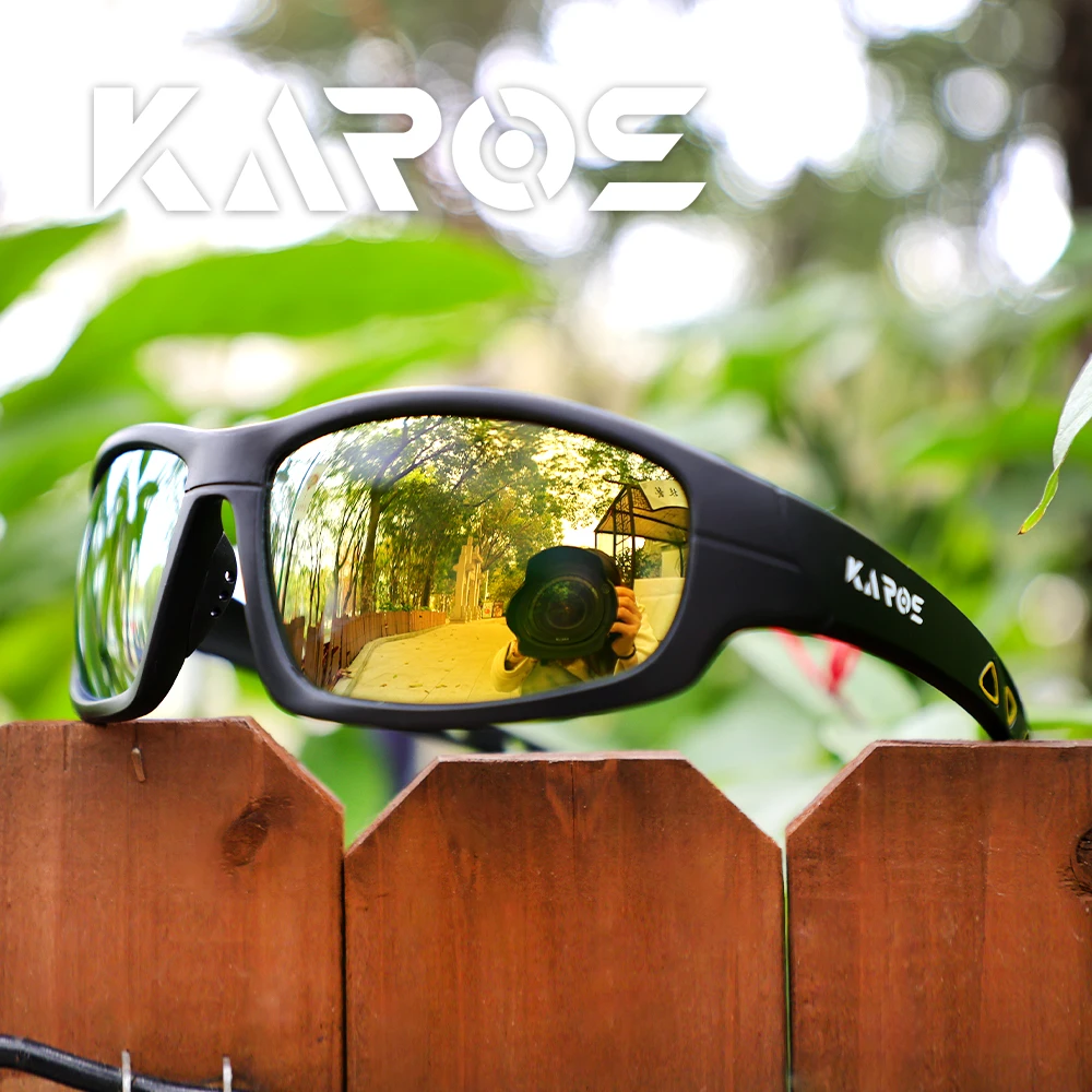 

KAROS Man Polarized Sunglasses Cycling Glasses UV400 Fishing Sunglasses PC Bicycle Goggles Cycling Eyewear Riding Glasses