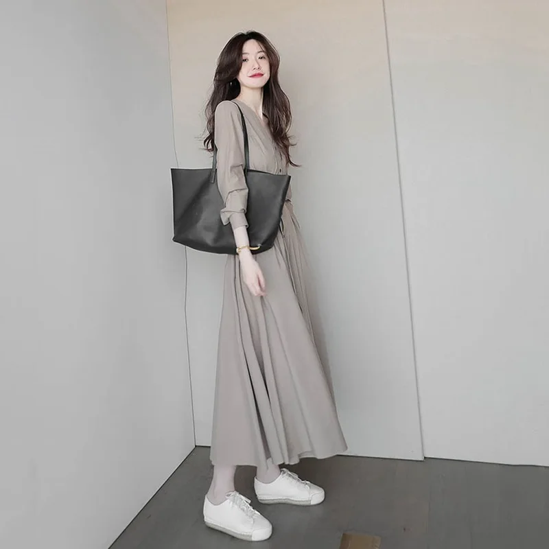 Dresses Womens Dress Of Wedding Spring Satin Inlaid Pleated Midi Soiree Banquet Artistic Fashionable Embroider Elegant High-End