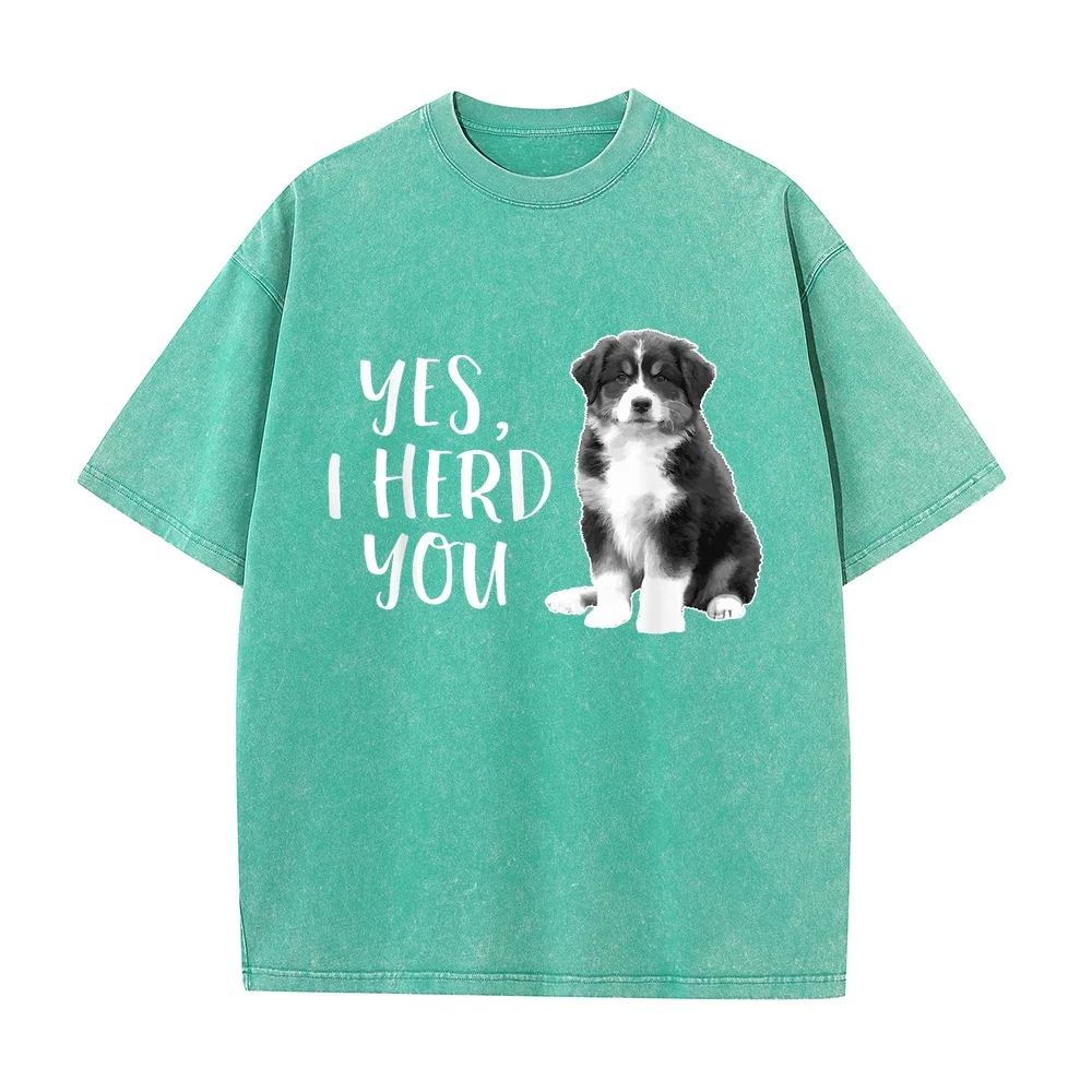 Australian Shepherd Herding Dog Funny I Herd You Mom Dad T-Shirt Small Male Workwear Men's Tops Cotton T Shirt Lover Casual Tee