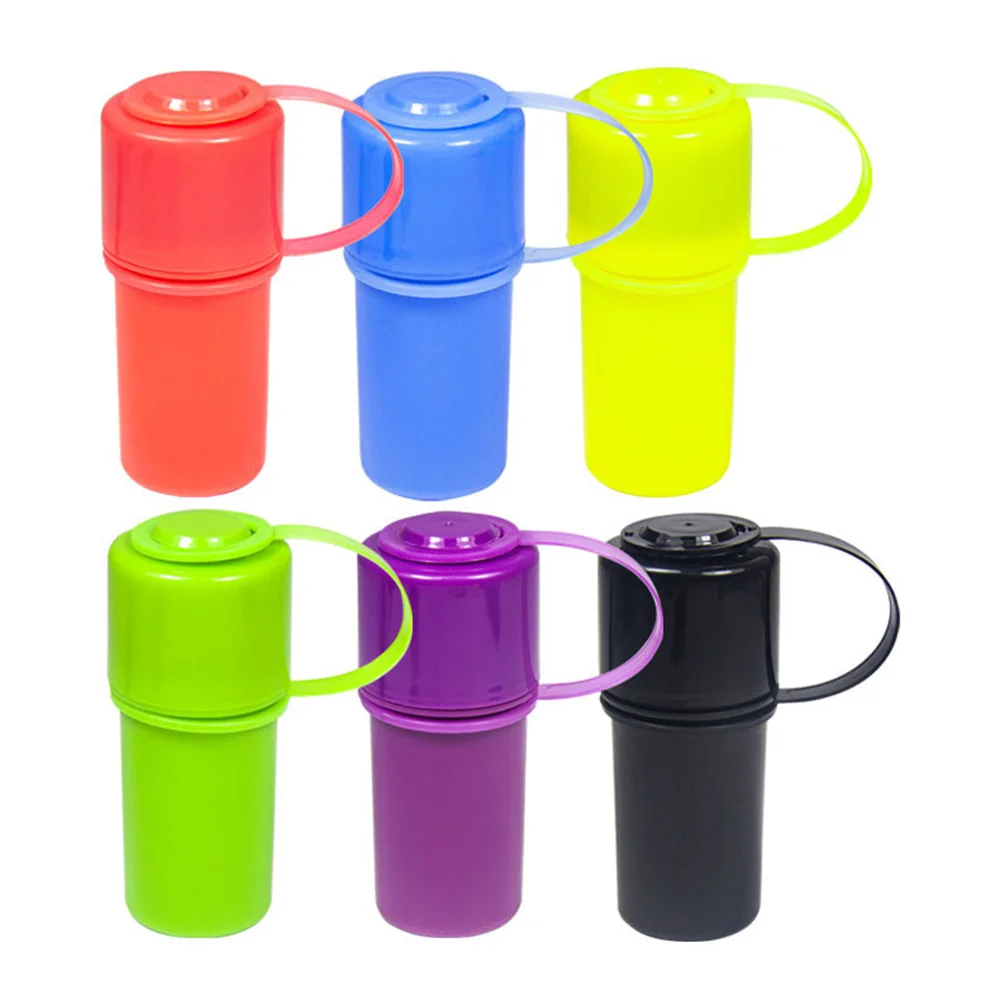 Portable 2 In 1 Plastic Bottle Stash Jar With Grinder Plastic Herb Grinder Jar Storage Container