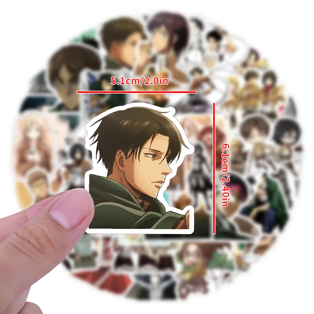50 قطعة/المجموعة هجوم على تيتان ملصقات أنيمي الشارات DIY بها بنفسك القرطاسية سكيت الهاتف الثلاجة الأمتعة الكرتون ملصقات مقاومة للماء