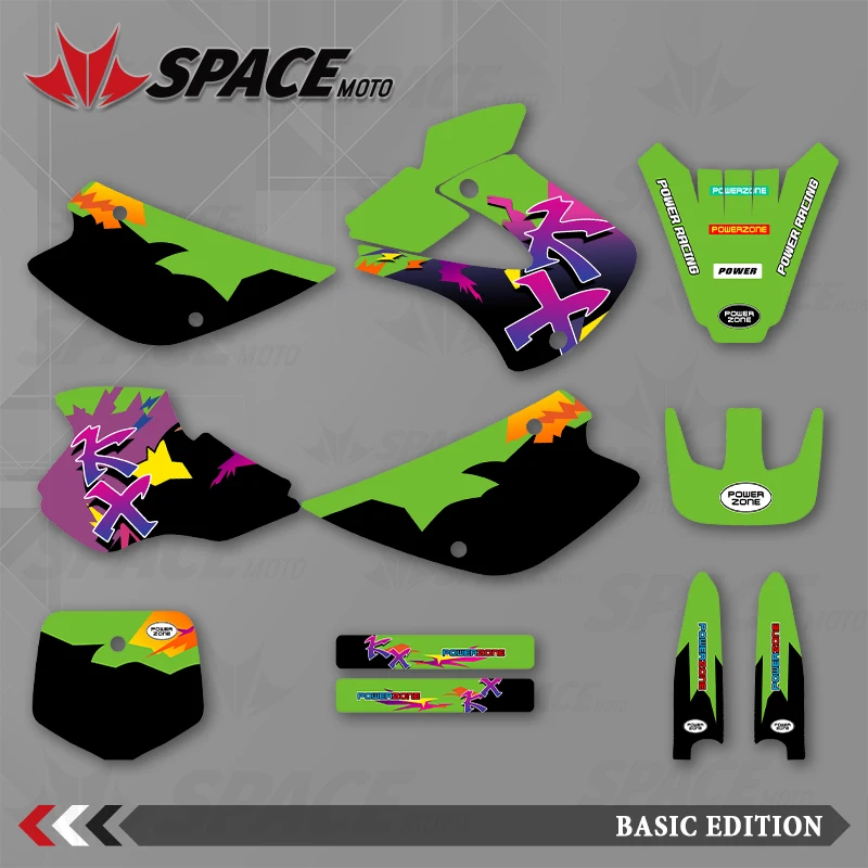 

SPACE MOTO графический фон наклейки наклейки мотоцикл для KAWASAKI 98-04KX80