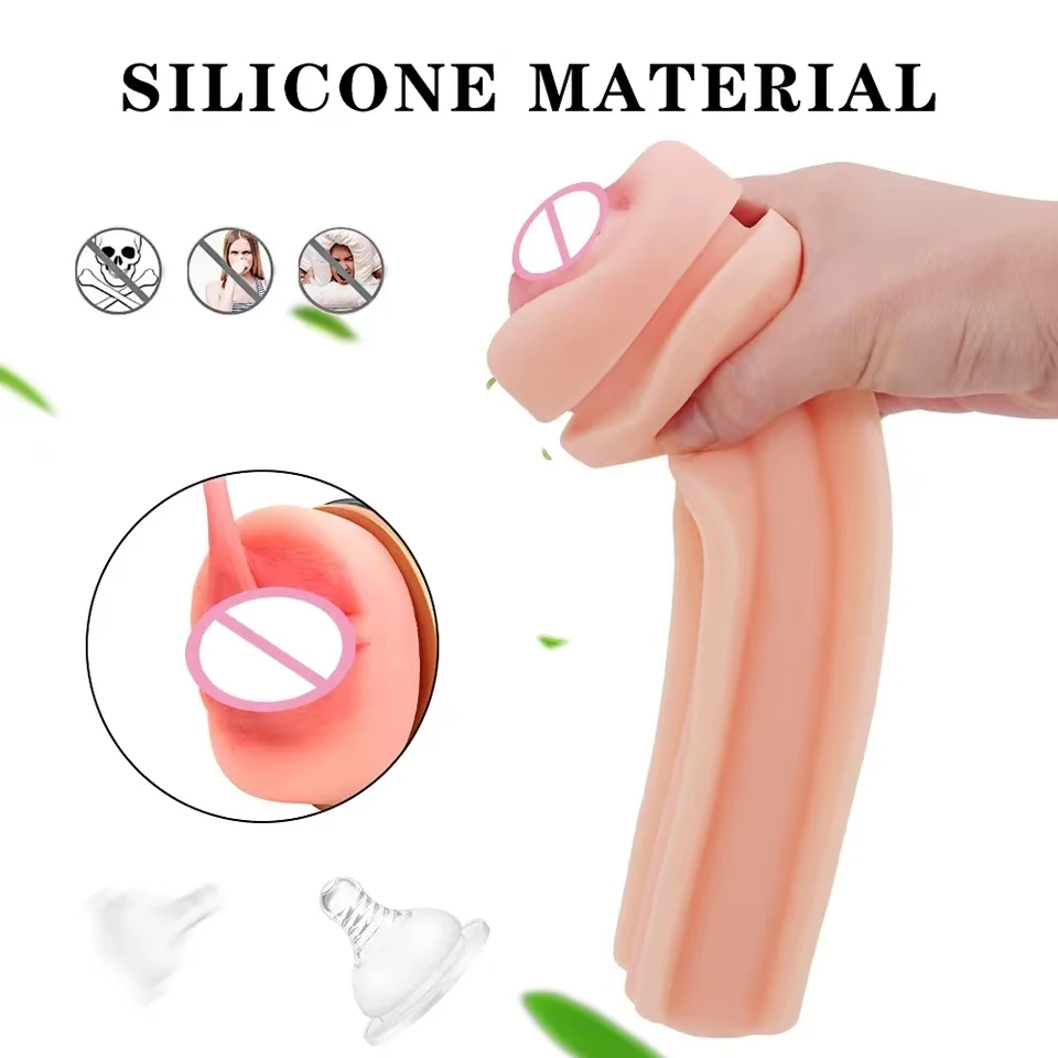 Flesh and LIght Male Masturbators Cup Realistic Silicone Artificial Vagina Pocket Pussy Male Masturbation Sex Toy For Men