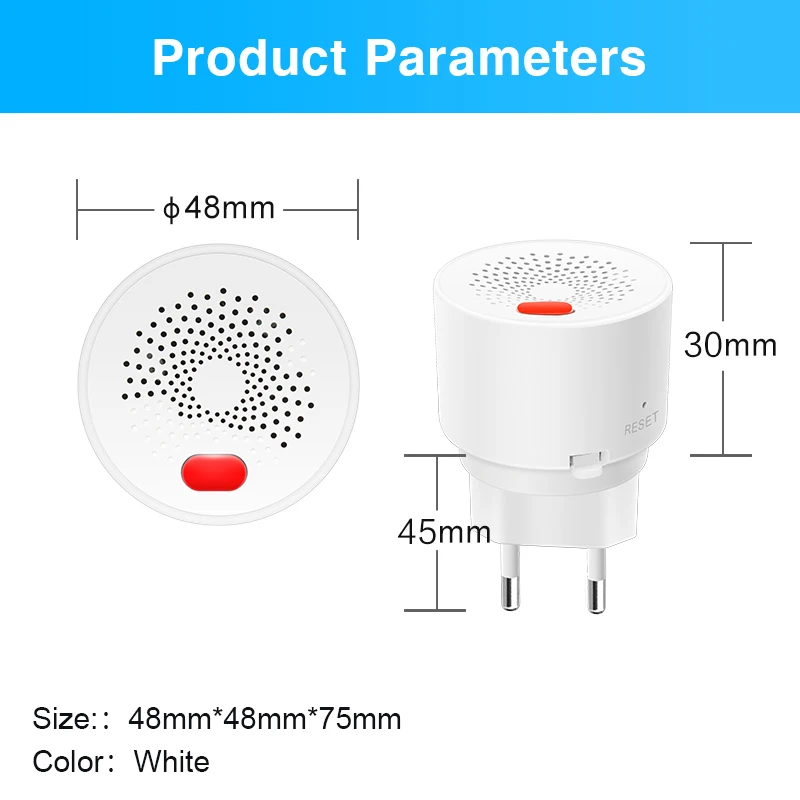 Tuya Zigbee Smart Natural Gas Sensor Combustible Household LPG Leakage Alarm Detector Fire Security Protection Need Zigbee Hub