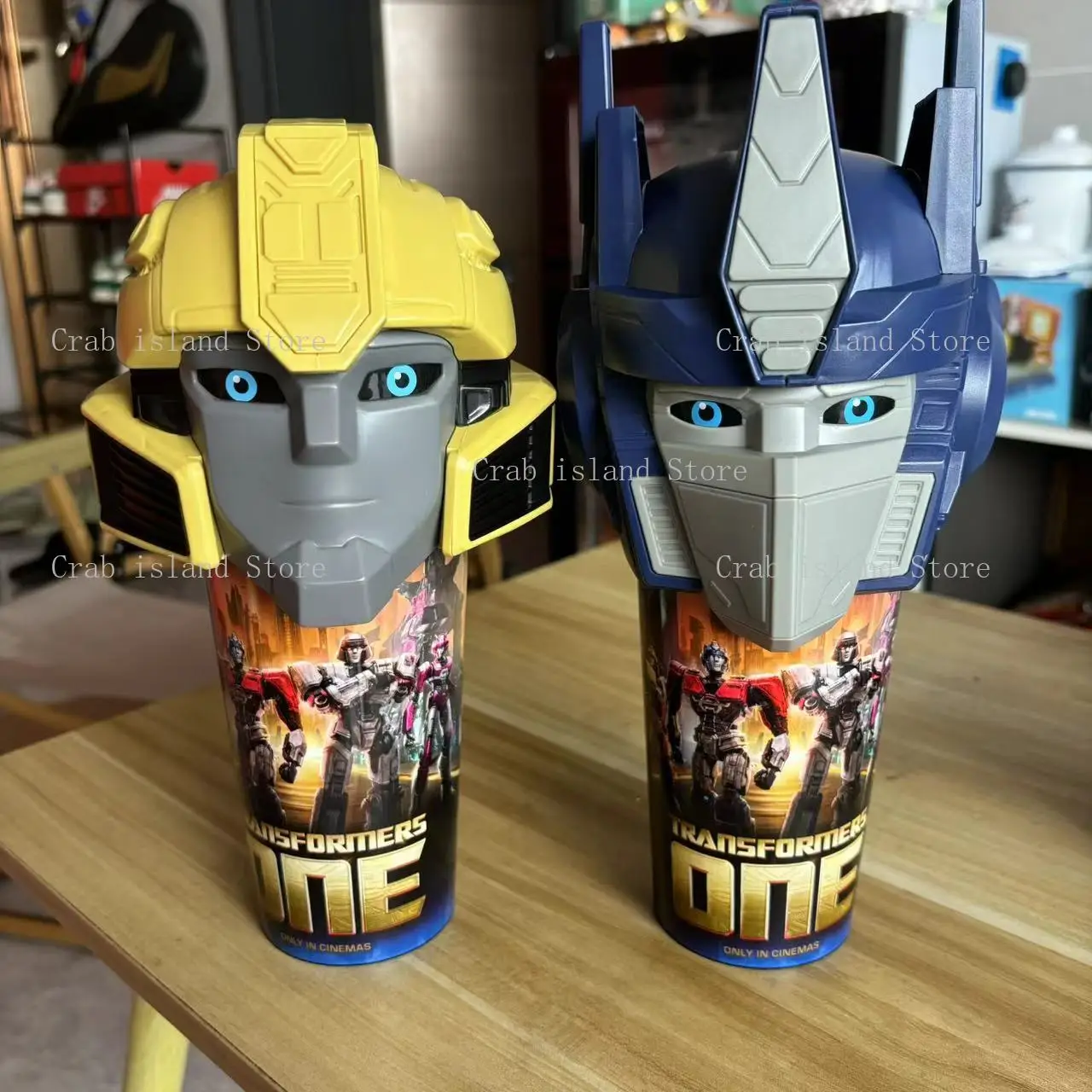 2024 Movie Transformers One Topper Cup Optimus Prime  Exclusive Theater Straw Popcorn Bucket Cinema Collectibles Fans Gift