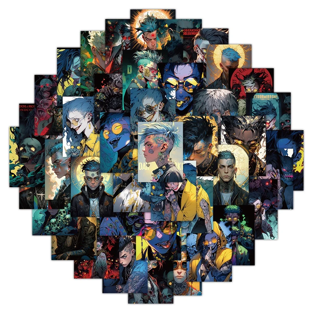 60PCS Cool Villain Graffiti Stickers, Personalized Decor for Helmets, Bicycles & Pencil Cases Peel Joy Sticker Store