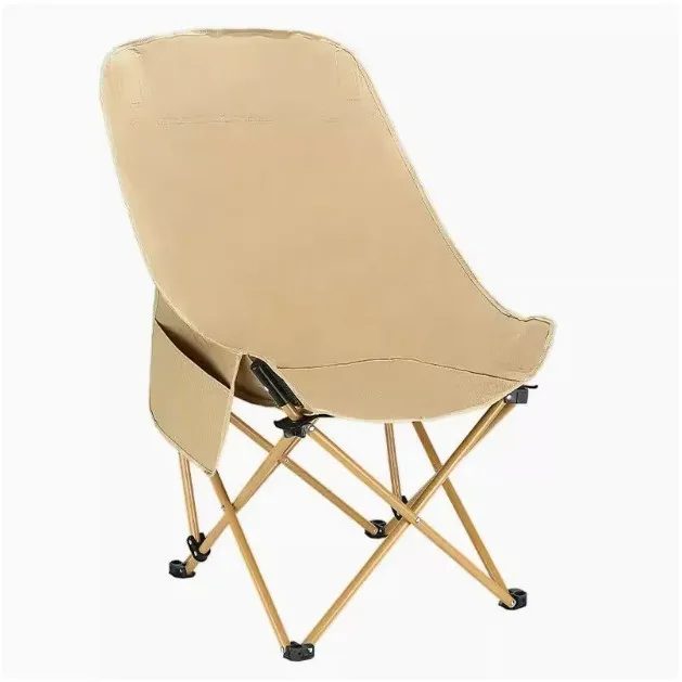 

Solid Wood Outdoor Portable Three-Level Adjustable Fishing Chair With Backrest & Headrest Foldable Moon Chair Garden Park Use