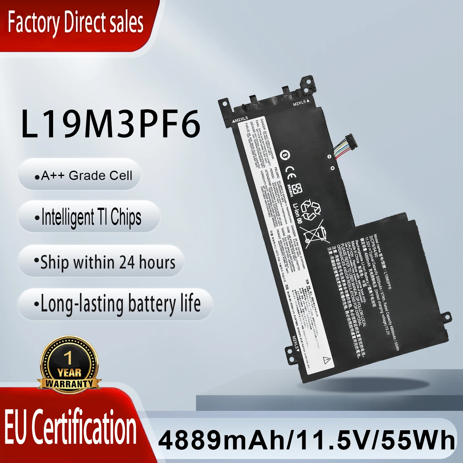 

L19M3PF6 Laptop Battery Original For Lenovo Ideapad 5 15IIL05 15ARE05 15ITL05 15IAL7 15ABA7 Series L19M4PF1 L19C3PF4 Replacement