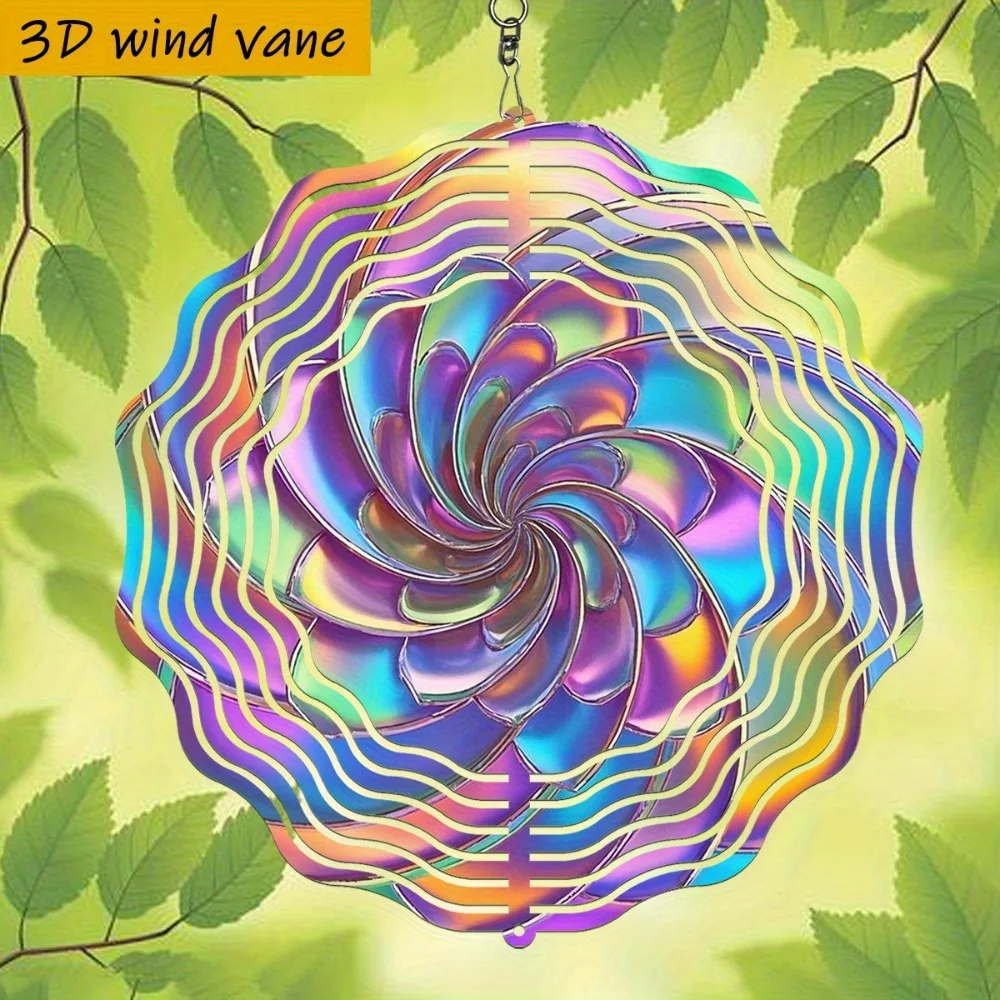 

3D Color Vortex Wind Chimes 360 Rotating Hook Home Garden Decor Unique Gift for Indoor Outdoor Patio