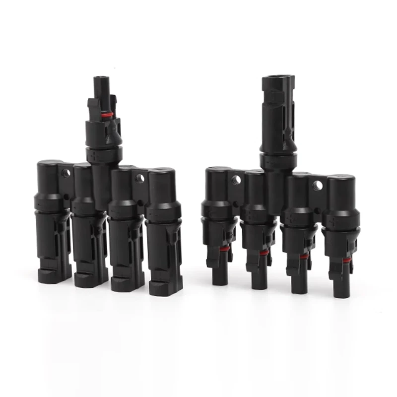 1/5/20/100 Sets  Photovoltaic Solar T Connector Male And Female Battery Module Panel Three-Way Plug Batteries In Parallel (2