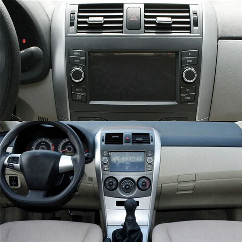 1Set Car Dashboard Air Vents Trim Strip Parts For Toyota Corolla Altis 2007-2013 Air A/C Outlets ABS Carbon Fibre Trim Cover