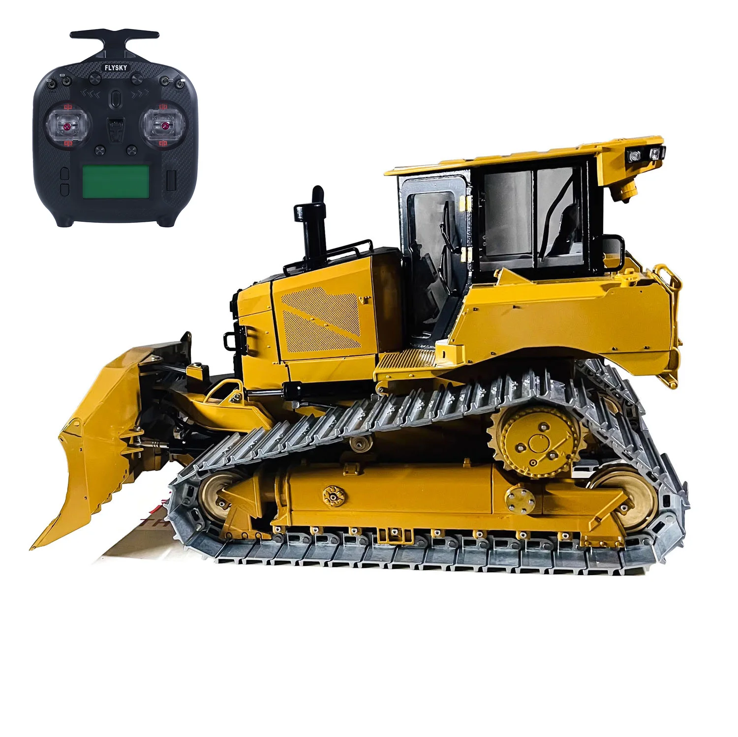 

D6 1/14 Metal Remote Control Hydraulic Bulldozer 3CH RC Heavy Machine Model Light System Flysky ST8 Radio No Sound Battery Toy