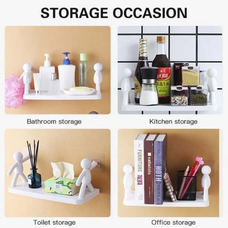 The kitchen toilet receive shelf Bathroom Shelves No-drill Corner Shelf Shower Towel Shampoo Storage Rack Kitchen Accessories