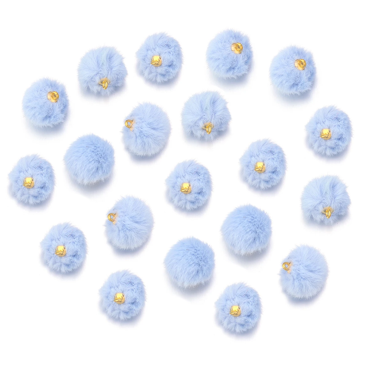 20pcs Plush Fur Covered Ball Beads Charms Imitation Rabbit Fur Pompom Pendant For Jewelry Making DIY Necklace Bracelets Earrings image 3