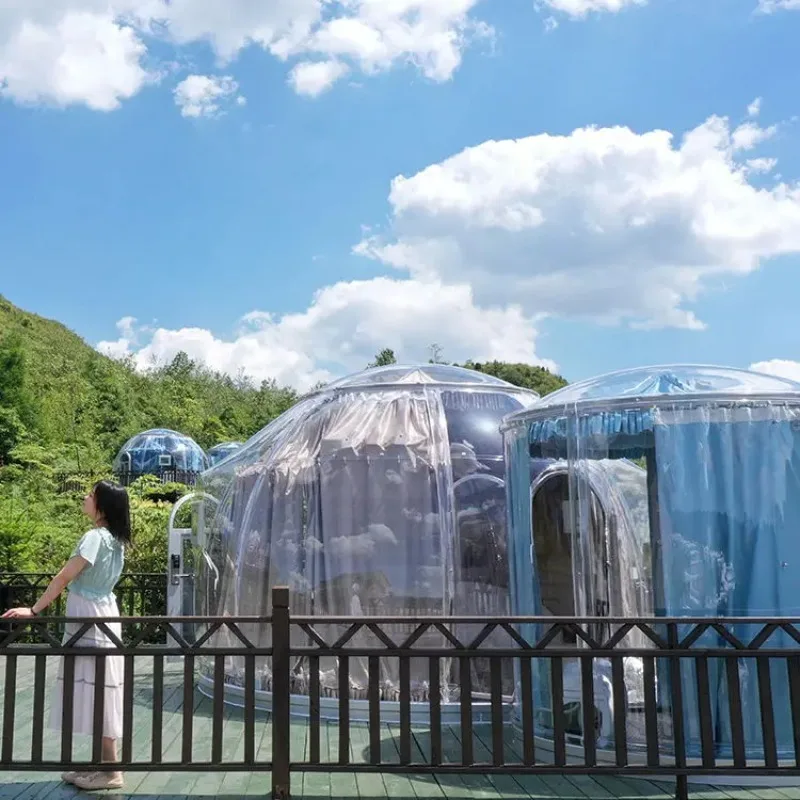 Full House Outdoor Glamping Aluminum Bubble Room Hotel Eco Igloo Glass clear House clear Dome House Bubble room