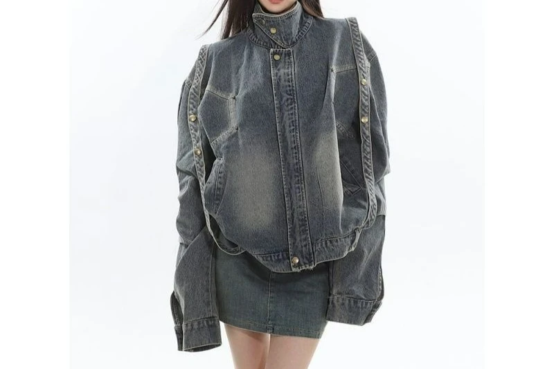 

2025 New Loose Jacket Versatile Fashion Retro Aged Spring and Autumn Jacket