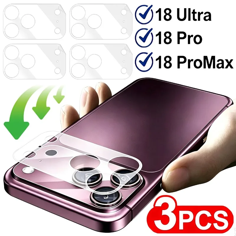 3/1Pcs Full Cover Lens Protective Film Anti Scratch Camera Protector Clear HD Lens PET Films for iPhone 18Pro Max 18Pro 18Ultra