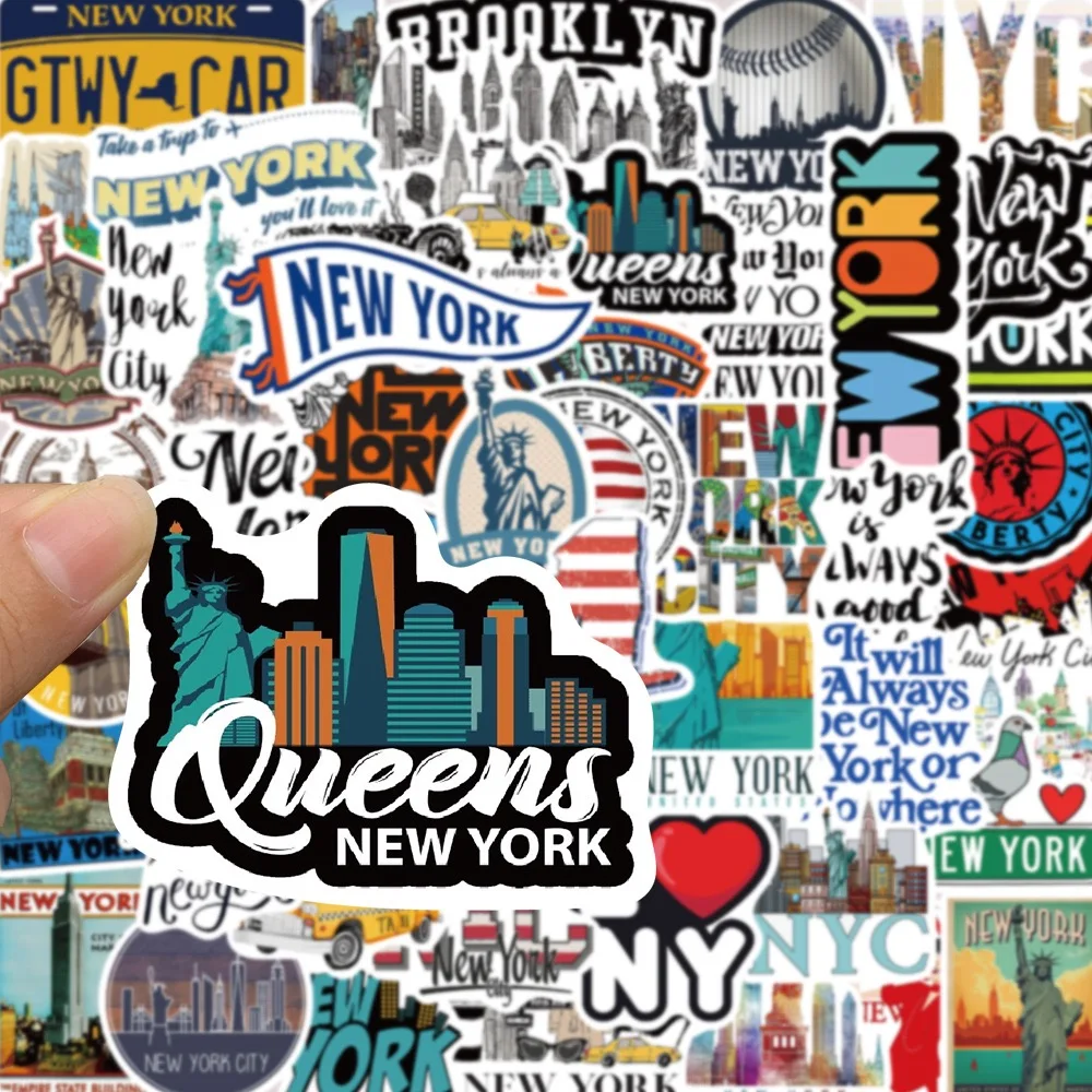 10/50PCS Cute New York City Stickers Waterproof Statue of Liberty Decals DIY Phone Guitar Bottle Travel Luggage Laptop Sticker