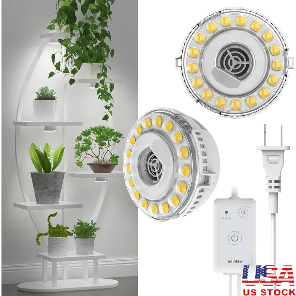 LED Grow Light Full Spectrum Indoor Plant Lamp 10W Timer Dimming Adjustable Brightness Flexible Installation Ceramic Technology