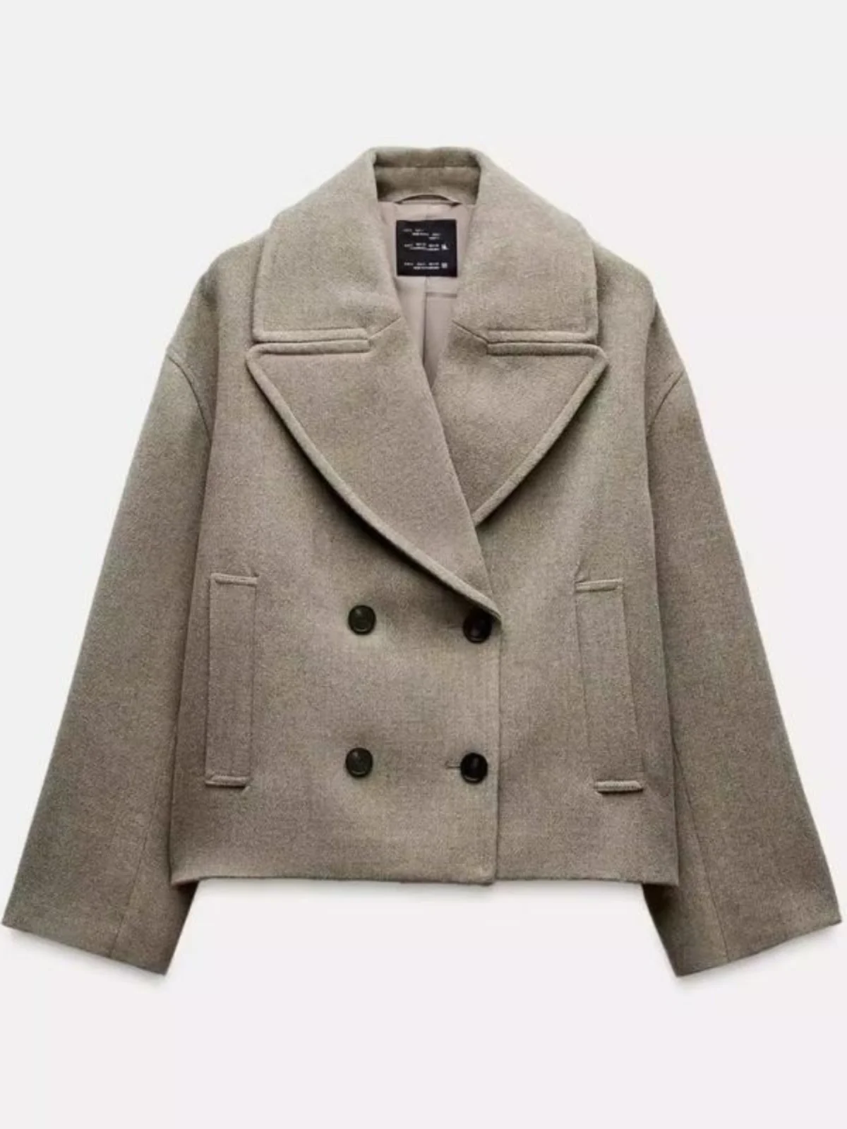 

Fall Winter New Arrival Women's Commute Woolen Long Sve Double-breasted Lapel Jaet Coat Outerwear Ele Faion